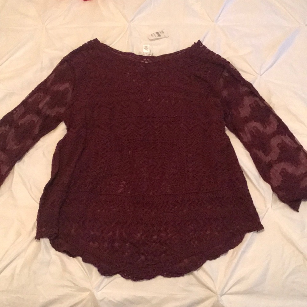 Cato Burgundy Lace Top